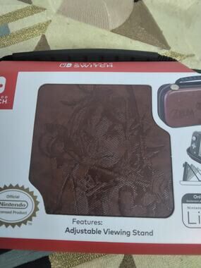 NIB Nintendo Switch Lite Zelda Deluxe Travel Case Brown Pleather Model NLS142BR